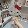 Hello Kitty Mirror Diamond Princess Handheld Makeup Mirror Finished Product for Girlfriend Birthday Gift Women Girls Accesorios