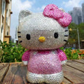 Desktop decora Hello kitty Handmade Coin Storage Box Rhinestones Crystal Bank Money Boxes Storage Kids Home Decor Money Gift