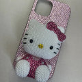 Hello Kitty Rhinestone Bling Crystal Phone Case Chain For iPhone17 16 15 14 13 12 11Pro Max X Xs XR 7 8 Plus Transparent Bumper